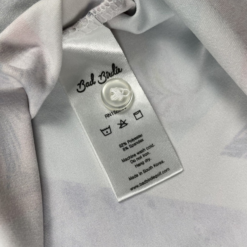 Bad Birdie Polo Shirt Mens L Multicolor Palm Tree Geometric Performance Golf Top - Picture 5 of 10